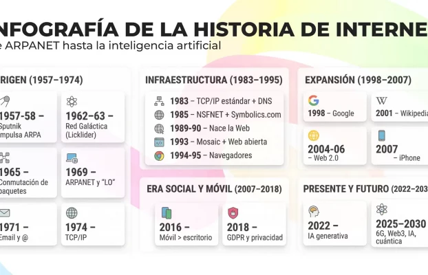 Infografía de la historia de Internet