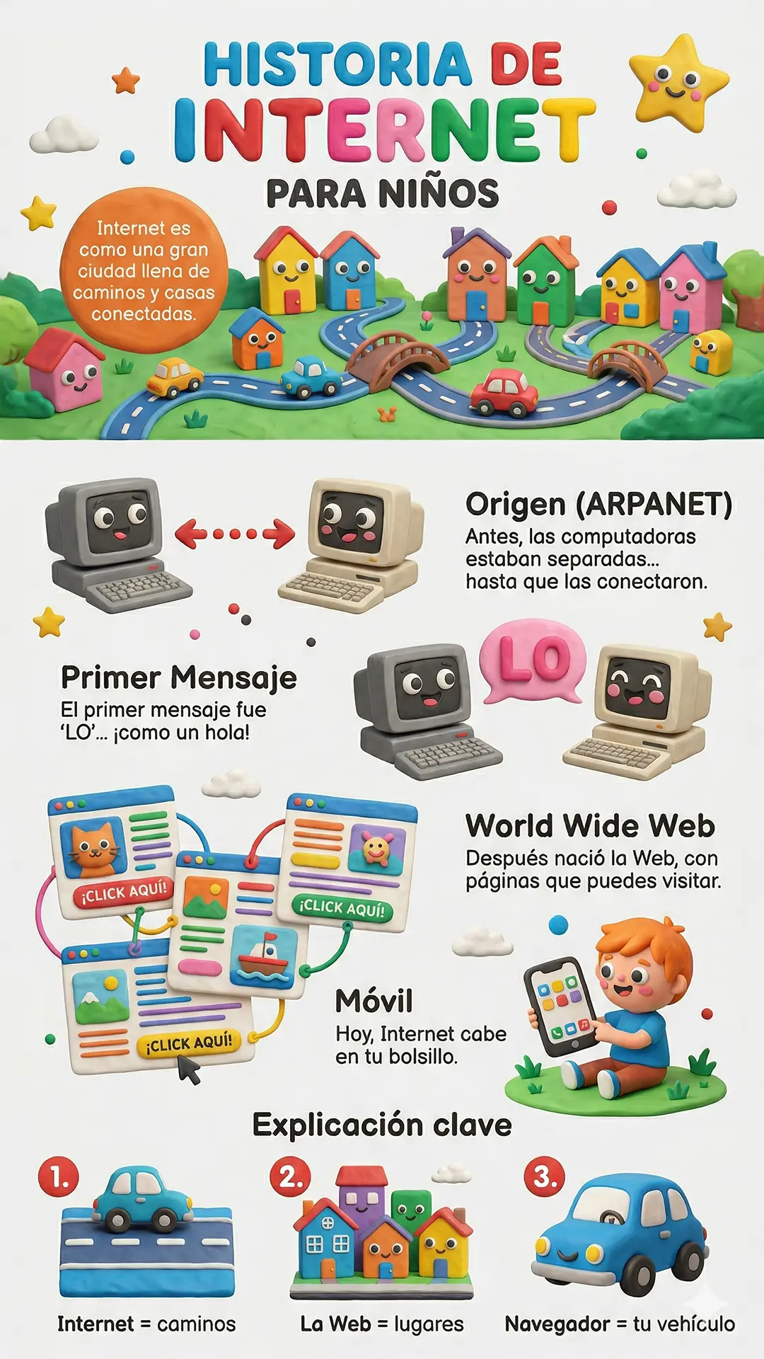 Infografía de la Historia de Internet para niños