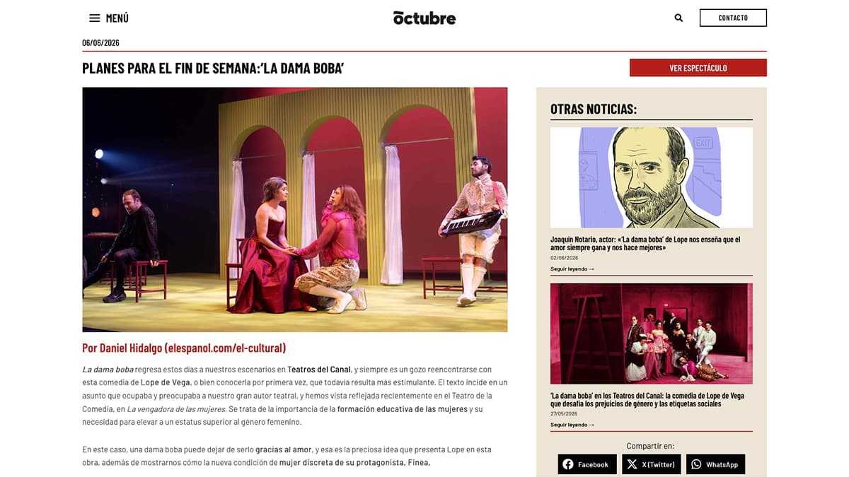 Página de blog Octubre Producciones