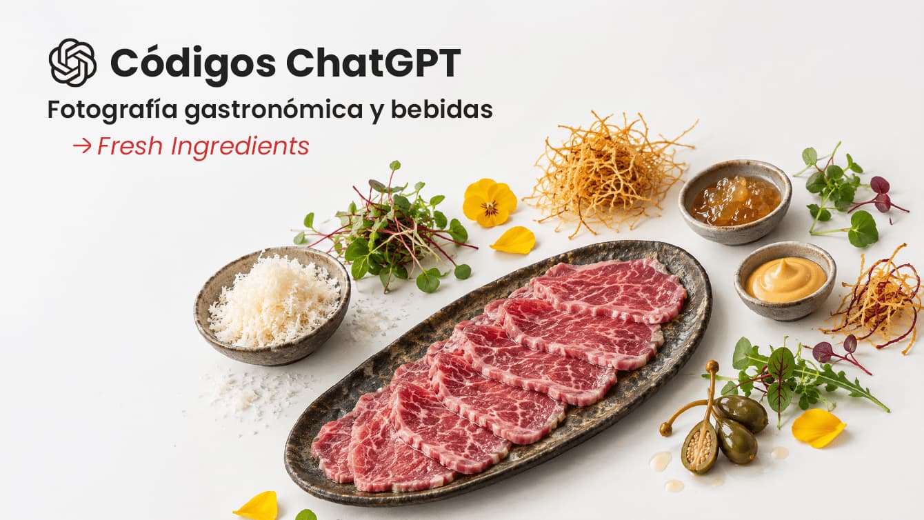 Códigos de ChatGPT para imágenes | Fotografía gastronómica y bebidas