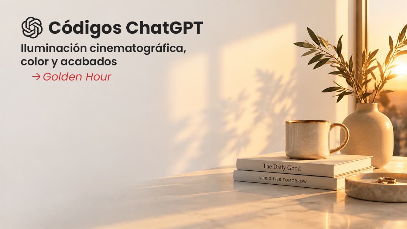 Códigos de ChatGPT para imágenes | Iluminación cinematográfica, color y acabados