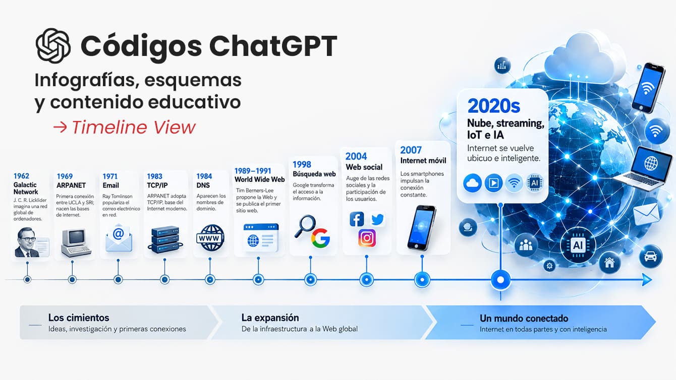 Códigos de ChatGPT para imágenes | Infografías, esquemas y contenido educativo