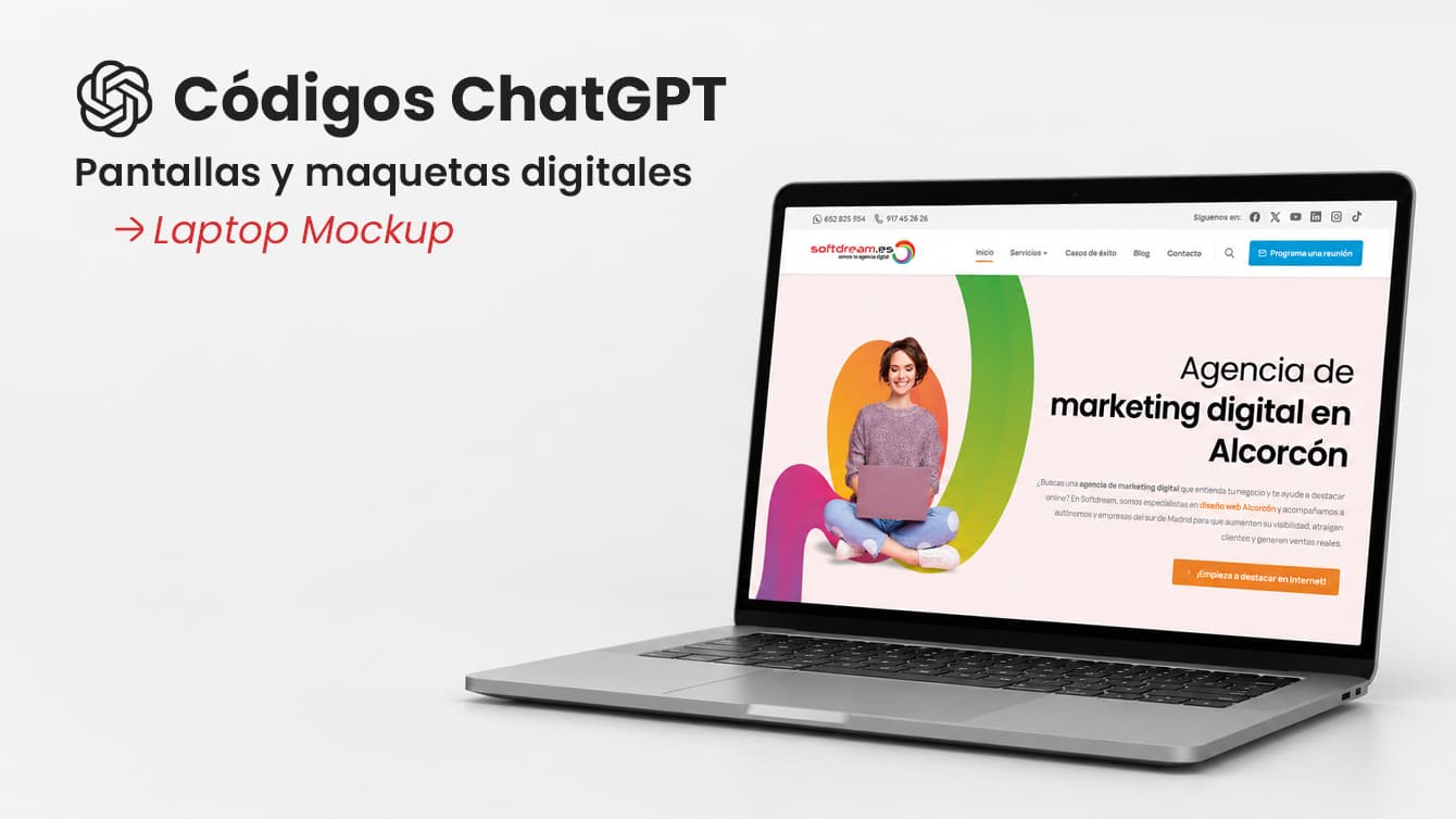 Códigos de ChatGPT para imágenes | Pantallas y maquetas digitales (mockups)
